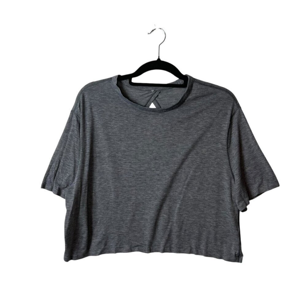 Lululemon gray open back‎ crop top women’s size 10